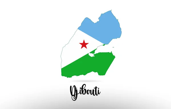 Cibuti Ülke Sınırları Içinde Bir Logo Simgesi Tasarımı Için Uygun — Stok Vektör
