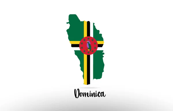 Dominica Country Flag Country Border Map Design Suitable Logo Icon — Stock Vector