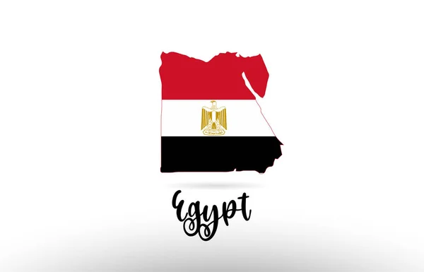 Bandeira País Egito Dentro Projeto Mapa Fronteira País Adequado Para — Vetor de Stock