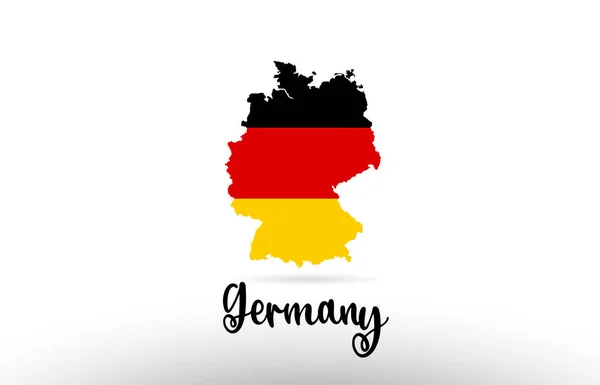Tyskland Land Flagga Inne Land Gräns Karta Design Lämplig För — Stock vektor