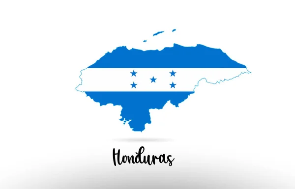国内のホンジュラス国旗国内の国境地図デザインロゴアイコンデザインに適した — ストックベクタ