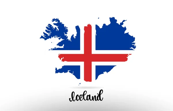 Drapeau Islande Intérieur Carte Frontière Pays Approprié Pour Logo Icône — Image vectorielle