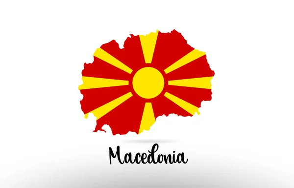 Macedonia Bandera País Dentro Del Diseño Mapa Frontera País Adecuado — Archivo Imágenes Vectoriales