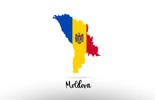Σημαία Χώρας Μολδαβίας Εντός Σχεδίου Συνοριακού Χάρτη Χώρας Κατάλληλο Για — Διανυσματικό Αρχείο