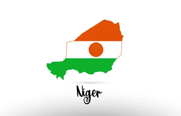 Ülke Sınırları Içinde Bir Logo Simgesi Tasarımı Için Uygun Nijer — Stok Vektör