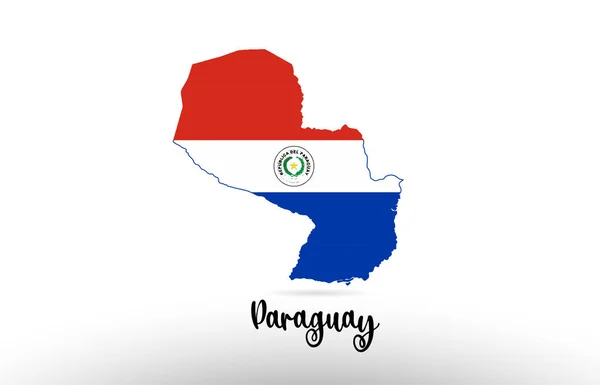Paraguay Land Flagga Inne Land Gräns Karta Design Lämplig För — Stock vektor