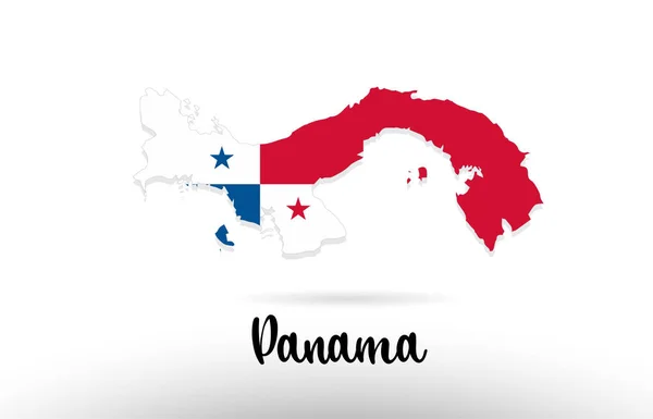 Panamská Vlajka Země Uvnitř Země Design Hraniční Mapy Vhodné Pro — Stockový vektor