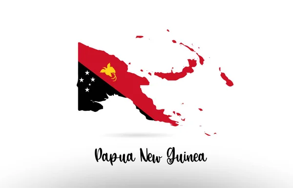 Papua New Guinea Country Flag Country Border Map Design Suitable — Stock Vector