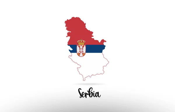 塞尔维亚国旗内国境图设计适合标识图标设计 — 图库矢量图片