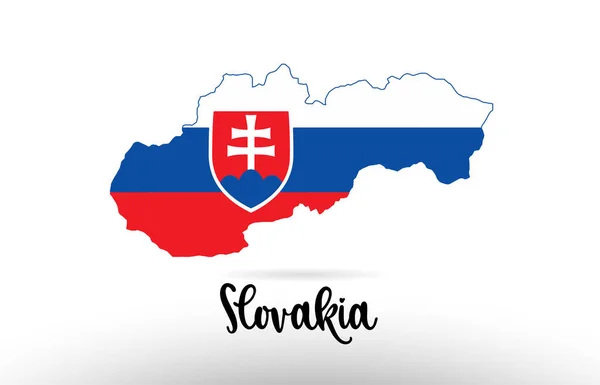 Slovensko Vlajka Země Uvnitř Země Design Hraničních Map Vhodný Pro — Stockový vektor