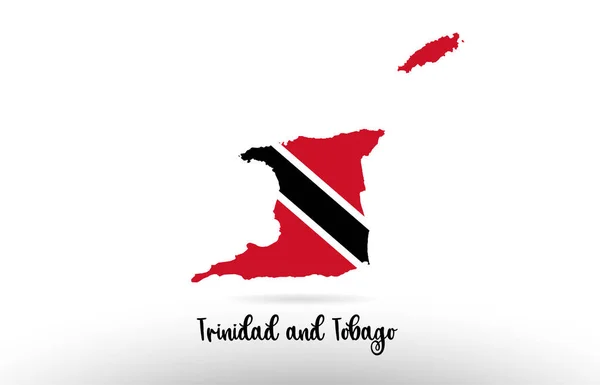 Trinidad Tobago Country Flag Country Border Map Design Suitable Logo — Stock Vector