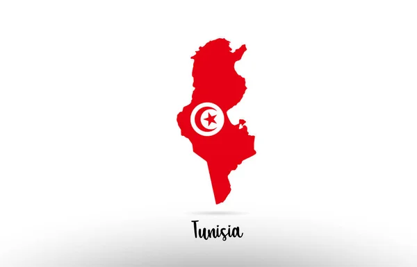 Ülke Sınırları Içinde Bir Logo Simgesi Tasarımı Için Uygun Tunus — Stok Vektör