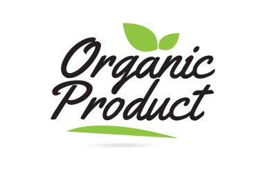 yeşil yaprak organik ürün el tipografi için Word metni yazılı