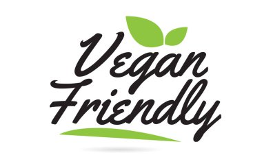 yeşil yaprak Vegan dostu el tipografi için Word metni yazılı 