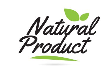 Yapraklı yeşil siyah tipografi tasarımı için doğal ürün el yazısı yazı metni logo veya simge olarak kullanılabilir