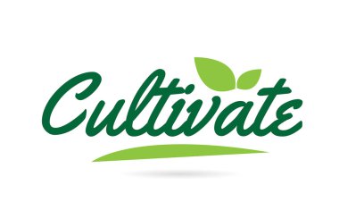 Yapraklı yeşil renkli tipografi tasarımı için el yazısı metni oluştur Bir logo veya simge için kullanılabilir