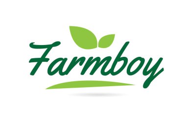 Çiftçi el yazısı yazı tipi için yapraklı yeşil renkli yazı bir logo veya simge için kullanılabilir