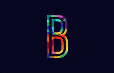 renkli gökkuşağı alfabesi harfi B logosu bir şirket veya iş için uygun tasarım
