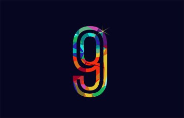 Renkli gökkuşağı 9 numaralı logo tasarımı bir şirket veya iş için uygun