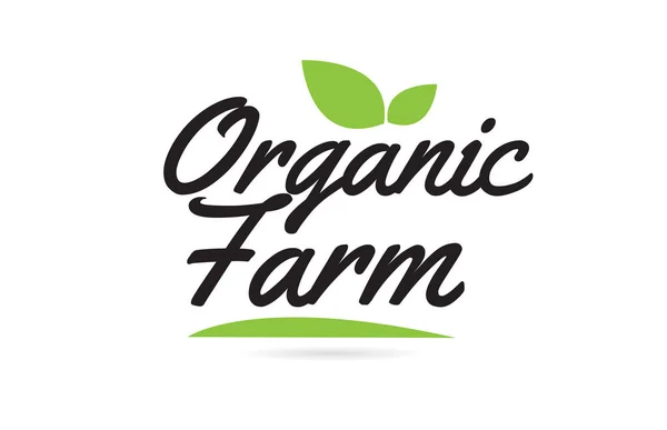 Organic Farm Texte Écrit Main Pour Conception Typographie Couleur Noire — Image vectorielle