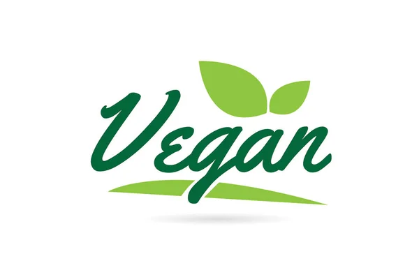Texto Palabra Escrita Mano Vegana Para Diseño Tipografía Color Verde — Vector de stock