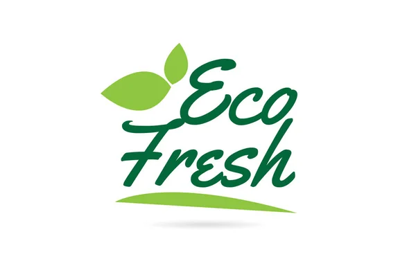 Eco Fresh Handskriven Ordtext För Typografi Design Grön Färg Med — Stock vektor