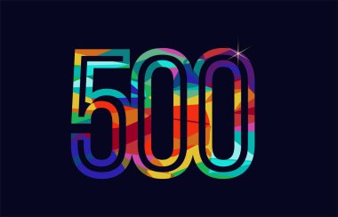 Renkli gökkuşağı numara 500 logo tasarımı bir şirket veya iş için uygun