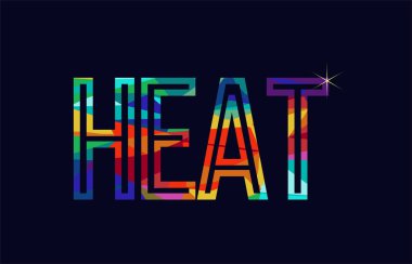 ısı sözcüğü tipografi tasarımı gökkuşağı renkleri logo veya metin için uygundur