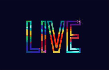 canlı kelime tipografi tasarımı gökkuşağı renkleri logo veya metin için uygundur