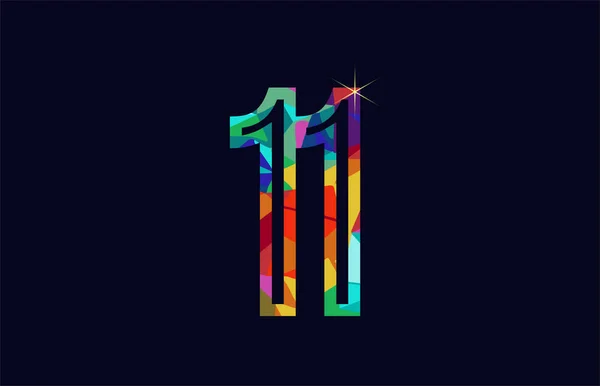 Gekleurde Regenboog Nummer Logo Ontwerp Geschikt Voor Een Bedrijf Bedrijf — Stockvector