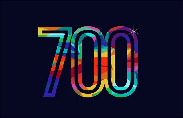 Couleur Arc Ciel Numéro 700 Logo Design Adapté Une Entreprise — Image vectorielle