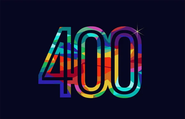 Projeto Colorido Logotipo Arco Íris Número 400 Apropriado Para Uma —  Vetores de Stock
