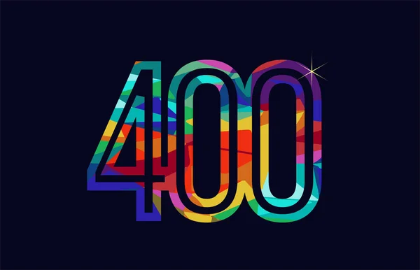 Renkli gökkuşağı numara 400 logo tasarımı bir şirket veya iş için uygun