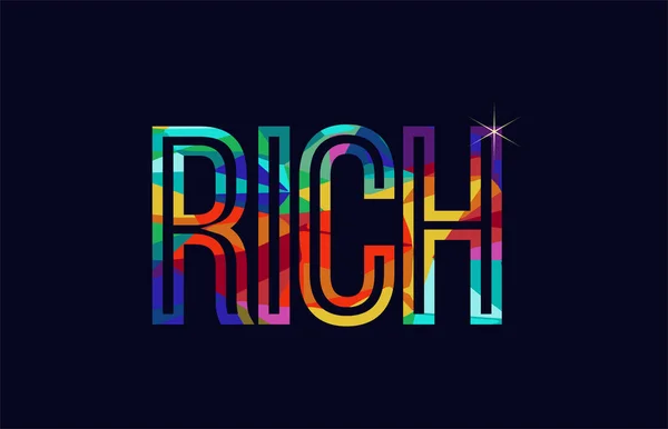 Conception Typographie Mot Riche Couleurs Arc Ciel Adapté Pour Logo — Image vectorielle