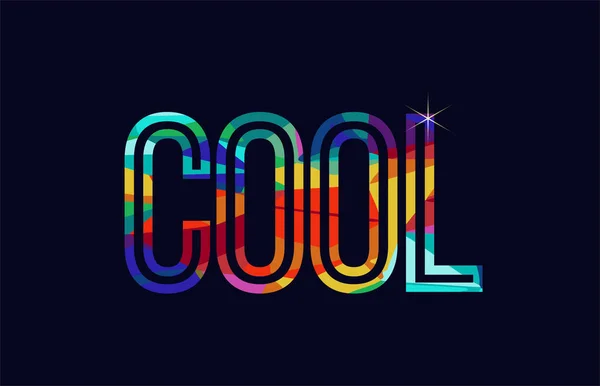 Cool Slovo Typografie Design Duhových Barvách Vhodné Pro Logo Nebo — Stockový vektor