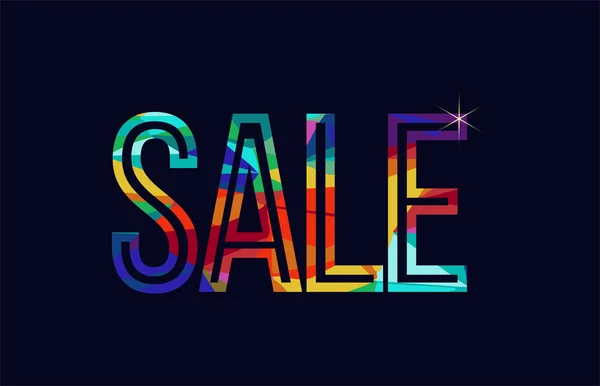 Sale Word Typography Design Rainbow Colors Suitable Logo Text — Stock Vector