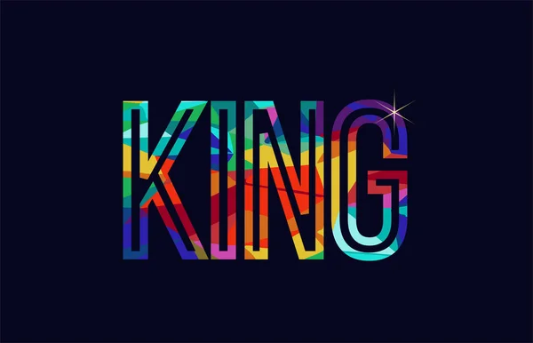 King Word Typografie Design Regenbogenfarben Passend Für Logo Oder Text — Stockvektor