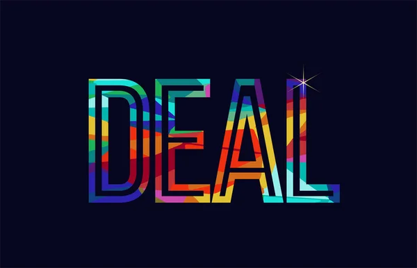 Deal Word Typography Design Regenbogenfarben Passend Für Logo Oder Text — Stockvektor