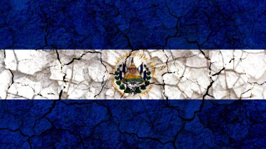 El salvador ülke bayrağı sembolü kırık bir grungy duvara boyalı. Kuraklık, sıkıntı, hiçbir yağmur veya ekonomik crysis kavramı