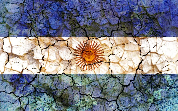 Símbolo Bandeira País Argentina Pintado Uma Parede Grungy Rachado Conceito — Fotografia de Stock