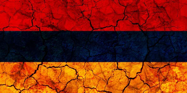 Armenia Símbolo Bandeira País Pintado Uma Parede Grungy Rachado Conceito — Fotografia de Stock