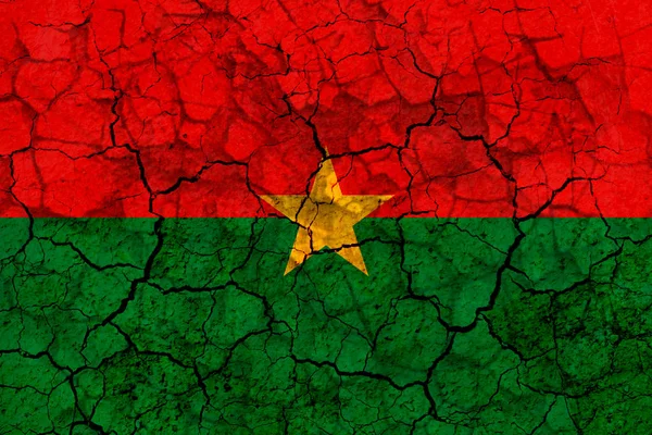 Burkina Faso Länderflagge Symbol Auf Einer Rissigen Grungy Wand Gemalt — Stockfoto