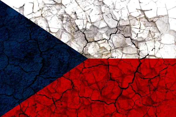 Tsjechië Land Vlag Symbool Een Gebarsten Grungy Muur Geschilderd Concept — Stockfoto