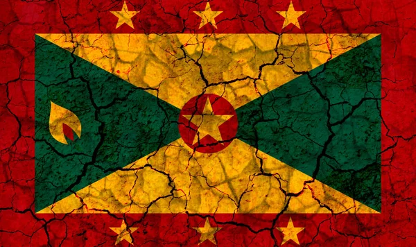 Grenada Land Vlag Symbool Een Gebarsten Grungy Muur Geschilderd Concept — Stockfoto