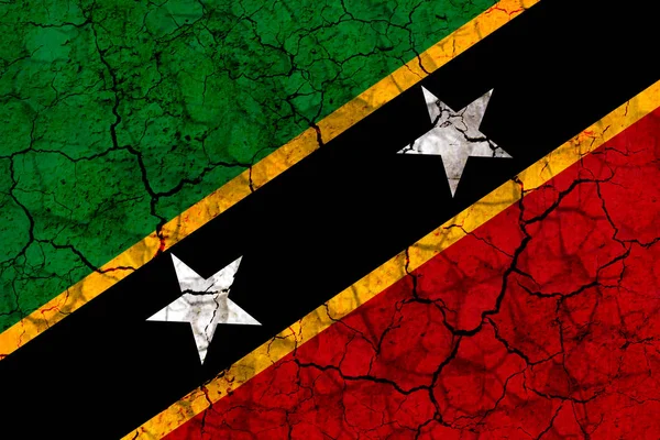 San Kitts Nevis Símbolo Bandera Del País Pintado Una Pared —  Fotos de Stock