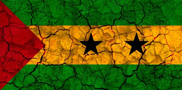 Sao Tome Principe Símbolo Bandera Del País Pintado Una Pared —  Fotos de Stock