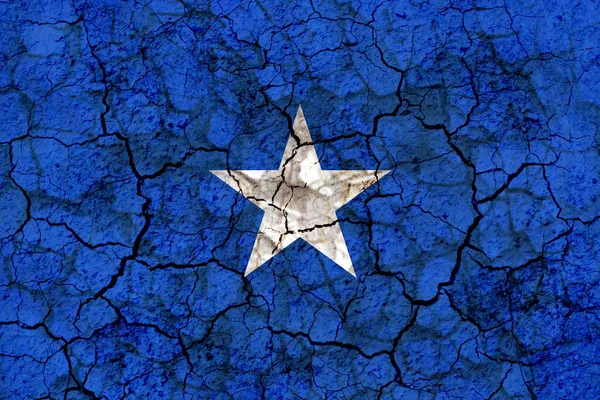 Somálsko Země Vlaječkou Namalované Popraskané Zdi Výstřední Pojmu Sucho Strádání — Stock fotografie