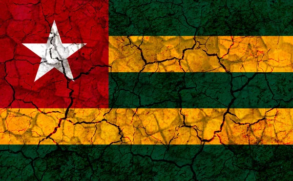 Togo Símbolo Bandera Del País Pintado Una Pared Gruesa Agrietada —  Fotos de Stock