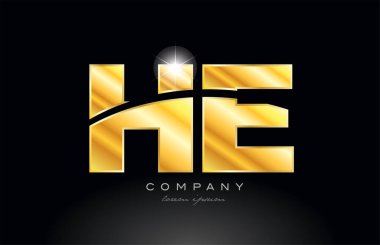 Altın alfabe logo simgesi tasarımı, siyah arka planda metal bir görünüm, bir şirket veya iş için uygun.