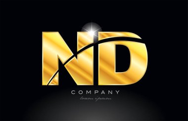 kombinasyon harfi ve altın alfabe logo simgesi tasarımı metal görünümü ile bir şirket veya iş için uygun siyah arkaplan